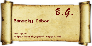 Bánszky Gábor névjegykártya
